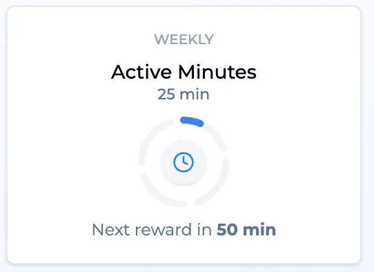 Miles App Active Minutes Weekly Tracking Display - Fitness Activity Monitor